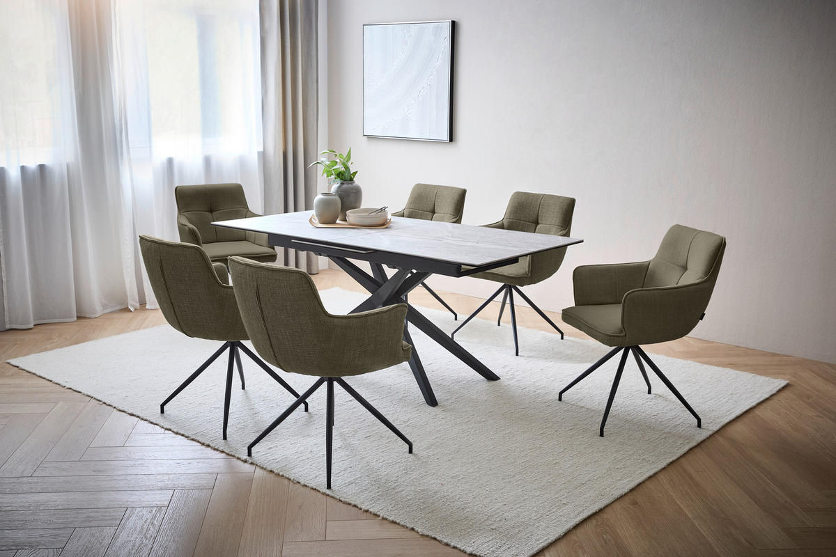 ARMLEHNSTUHL  in Eisen Webstoff  - Schwarz/Grün, Design, Textil/Metall (58/84/62,5cm) - Novel