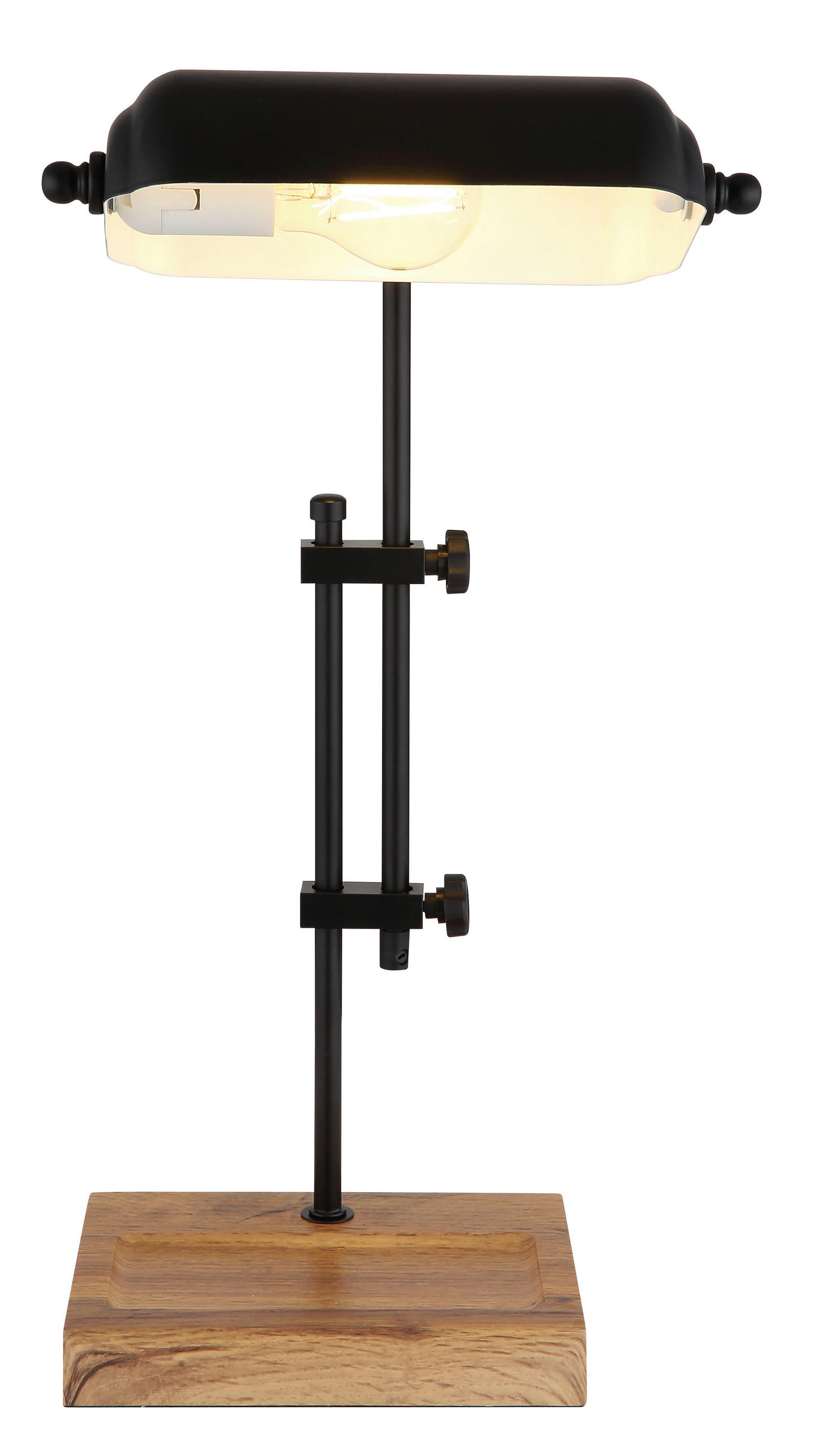 STONA LAMPA - bela/tamnobraon, Prirodno, metal/pločasti materijal (26,5/18,2/50cm)