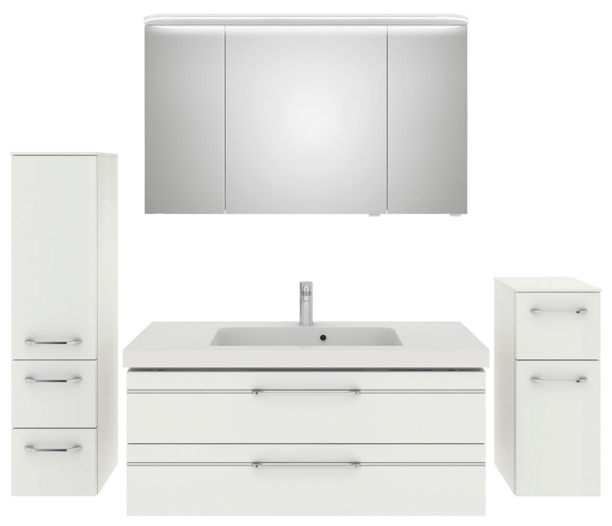 BADEZIMMER 5-teilig  in 183 cm  - Chromfarben/Weiß Hochglanz, KONVENTIONELL, Glas/Holzwerkstoff (183cm) - Pelipal