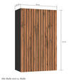 HÄNGESCHRANK 40/64/20 cm  - Eiche Wotan/Graphitfarben, Natur, Holzwerkstoff (40/64/20cm) - Xora