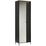 GARDEROBENSCHRANK  in 62/200/40 cm  - Schwarz, Design, Glas/Holz (62/200/40cm) - Hom`in