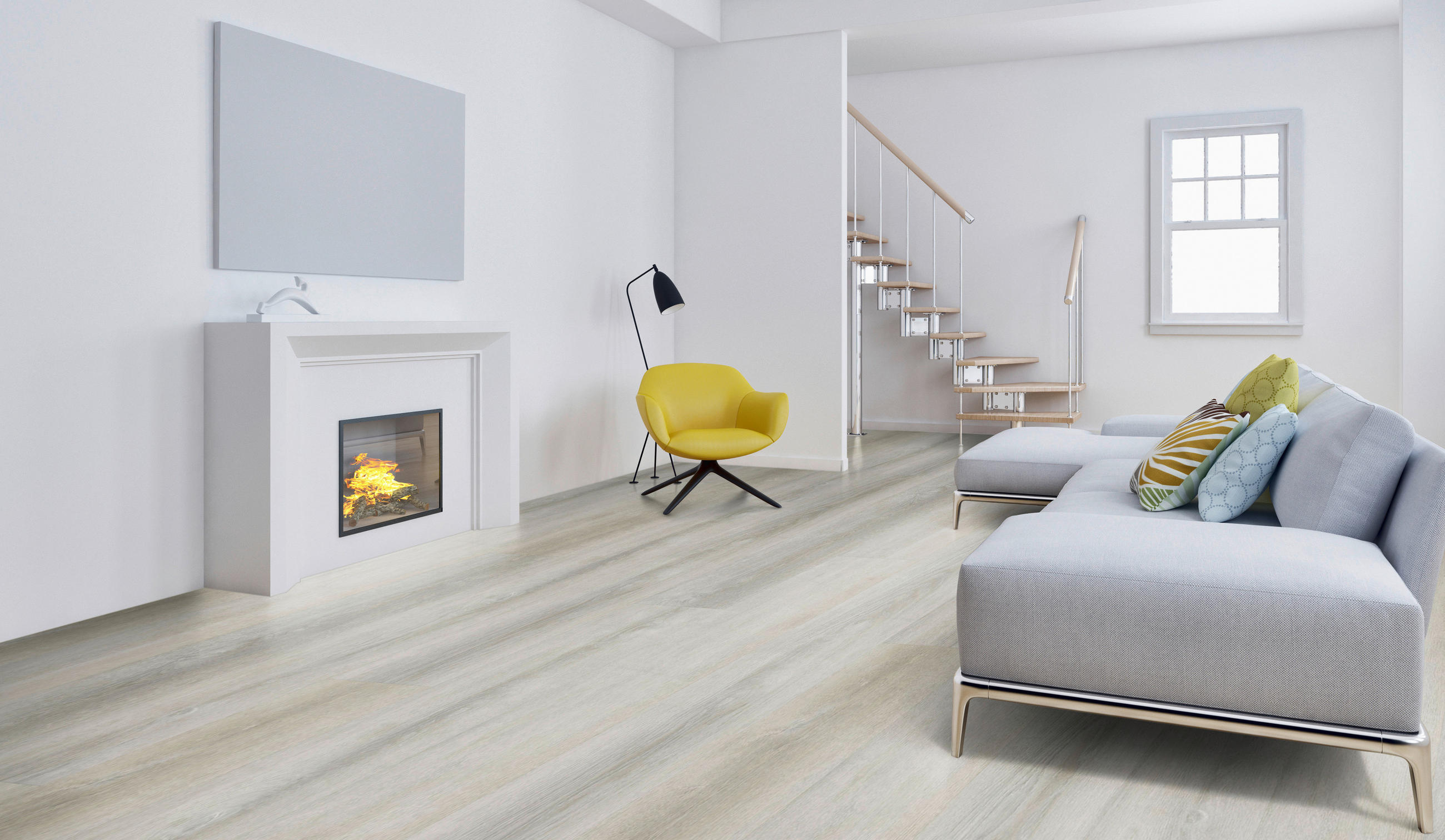 VINYLBODEN SPC 4,5mm Breitdiele inkl. Trittschall  per  m² - Eichefarben, Basics, Kunststoff (22,5/122/0,45cm)