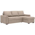 ECKSOFA inkl.Funktionen Beige Webstoff  - Beige/Schwarz, Design, Textil (245/160cm) - Xora