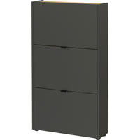 SCHUHSCHRANK Graphitfarben, Eichefarben  - Eichefarben/Schwarz, Design, Holzwerkstoff/Kunststoff (71/127/22cm)