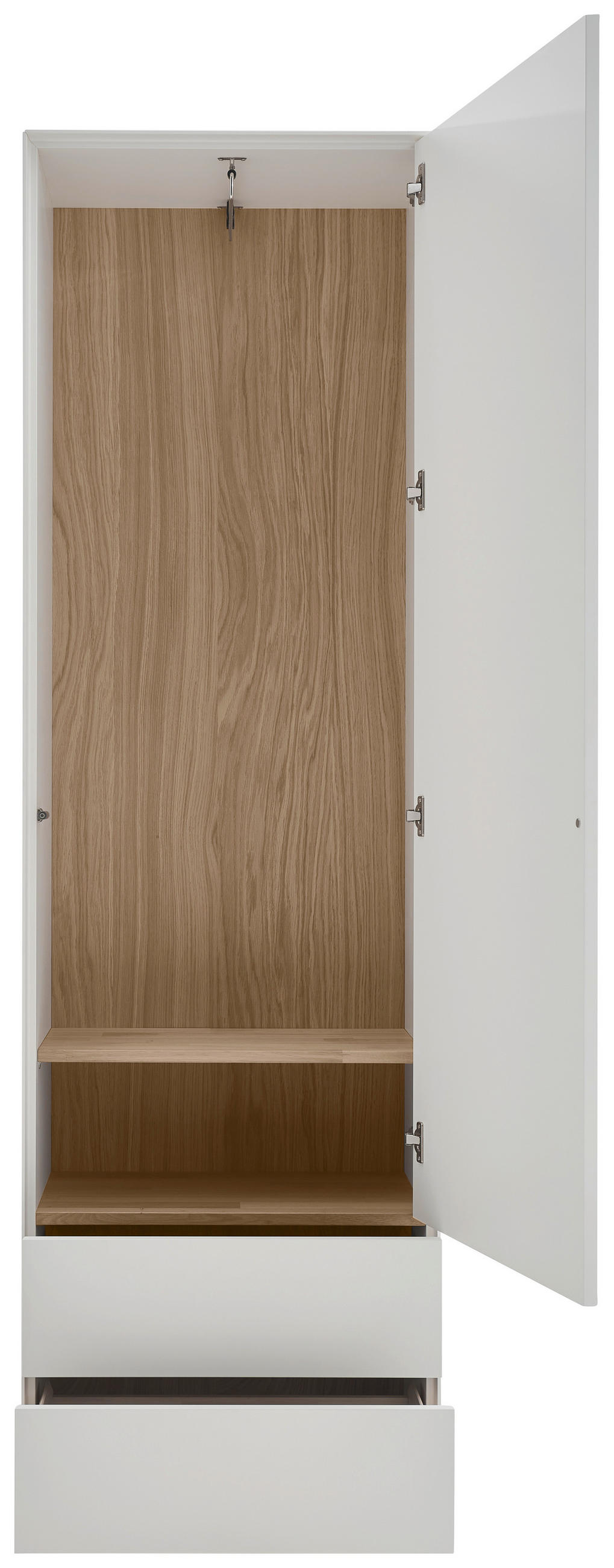 GARDEROBENSCHRANK  in 60/196/39 cm  - Schwarz/Weiß, Design, Holz (60/196/39cm) - Johann Jakob