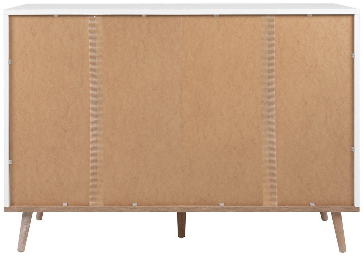 KOMMODE 120/87/40 cm Weiss, Sonoma Eiche  - Weiss/Silberfarben, Konventionell, Holz/Holzwerkstoff (120/87/40cm) - MID.YOU
