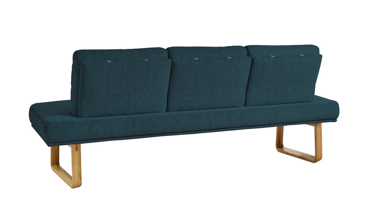 SITZBANK 224/92/78 cm  in Dunkelblau  - Eichefarben/Dunkelblau, Design, Holz/Textil (224/92/78cm) - Dieter Knoll