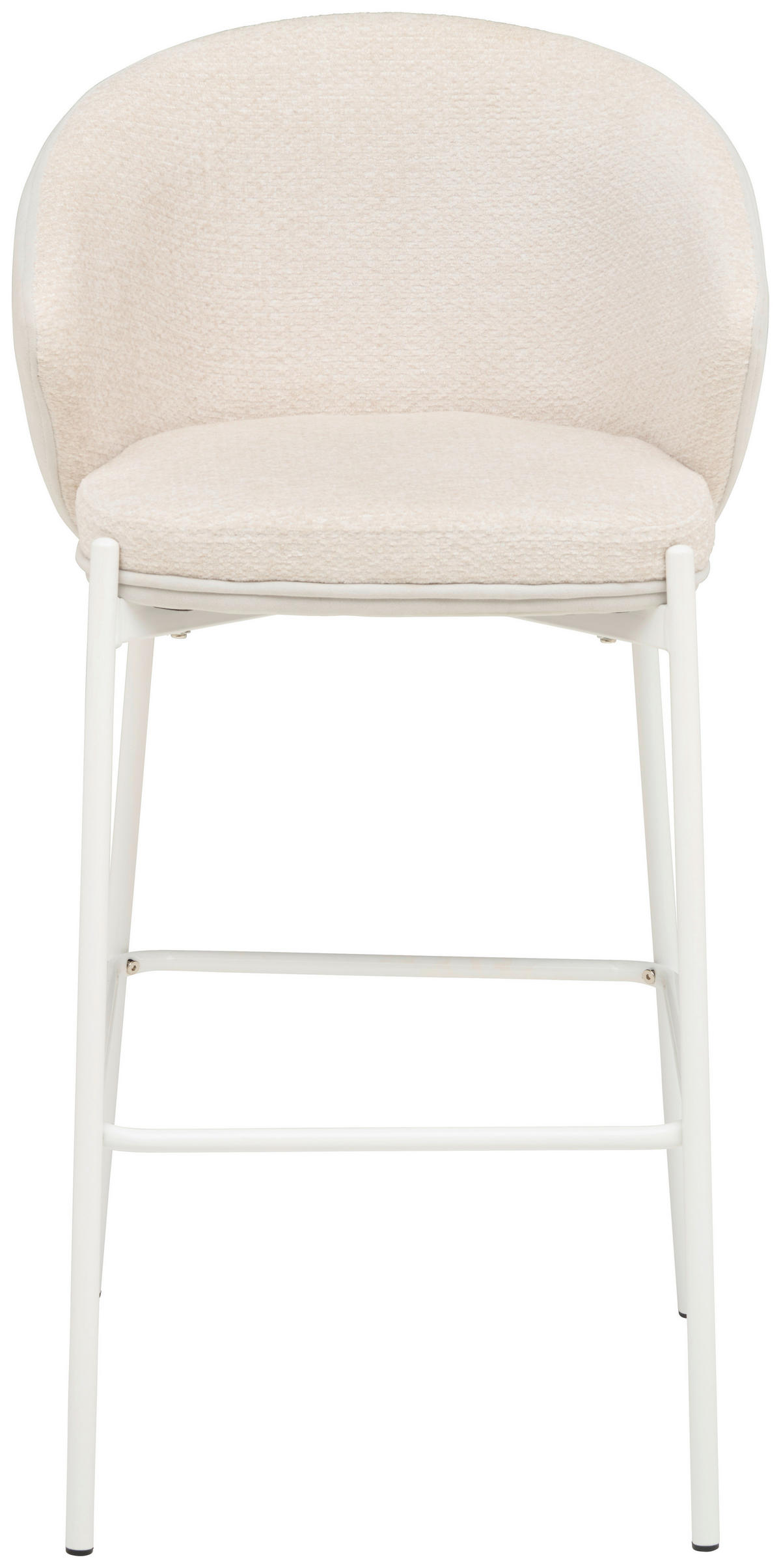 BARHOCKER Samt Weiß Eisen  - Schwarz/Weiß, MODERN, Textil/Metall (53,5/101/54cm) - MID.YOU