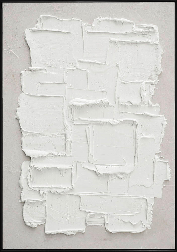 ÖLGEMÄLDE Abstraktes 70/100 cm  - Schwarz/Weiß, Design, Holz/Kunststoff (70/100cm) - Monee