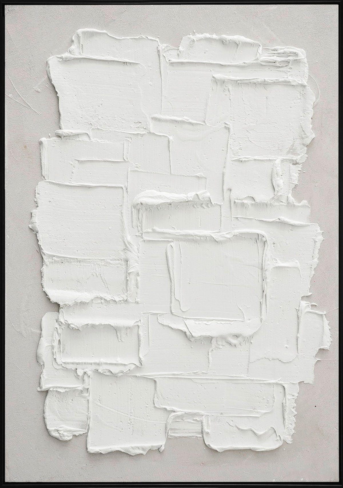 ÖLGEMÄLDE Abstraktes 70/100 cm  - Schwarz/Weiß, Design, Holz/Kunststoff (70/100cm) - Monee