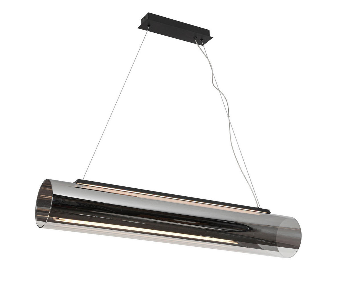 LED-HÄNGELEUCHTE Lumos 100/16/169,5 cm   - Chromfarben/Schwarz, Design, Glas/Kunststoff (100/16/169,5cm) - Dieter Knoll