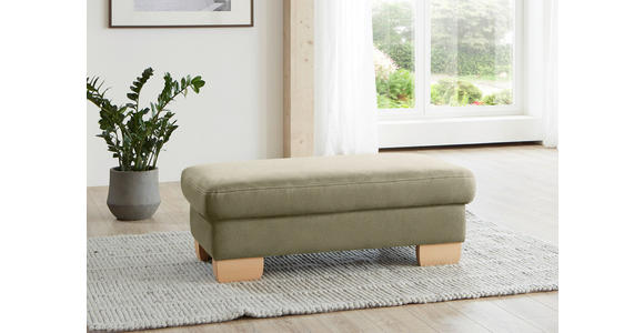 ECKSOFA in Mikrofaser Hellgrün  - Wildeiche/Beige, Natur, Holz/Textil (286/236cm) - Voleo