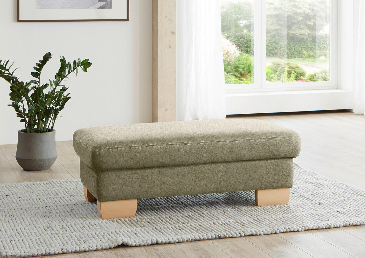 ECKSOFA in Mikrofaser Hellgrün  - Wildeiche/Beige, Natur, Holz/Textil (286/236cm) - Voleo