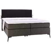 BOXSPRINGBETT 180 200 cm in Anthrazit, Schwarz - Anthrazit/Schwarz, Design, Textil/Metall (180 200 cm) - Hom`in