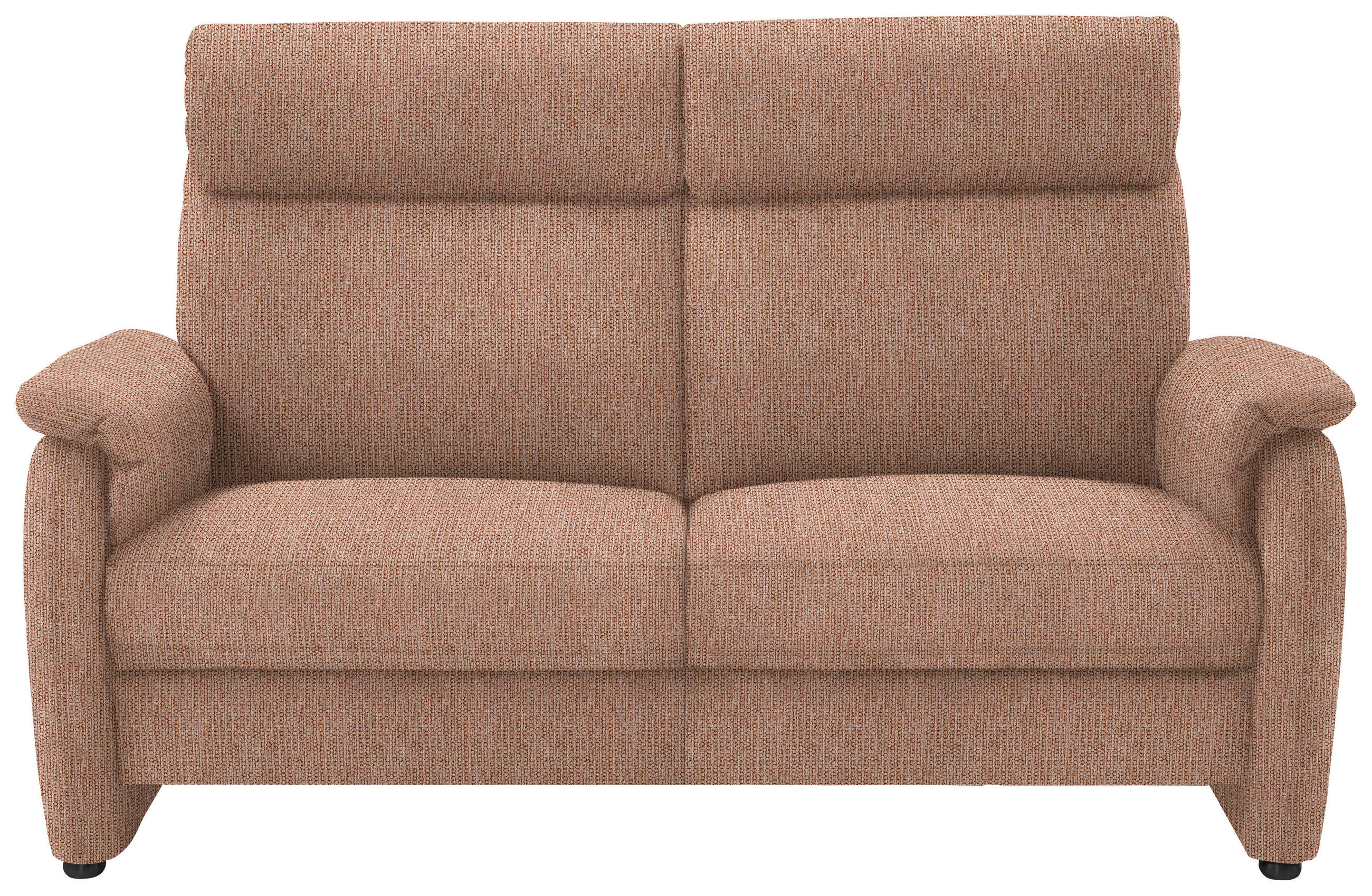 2,5-SITZER in Flachgewebe Aprikose  - Aprikose/Schwarz, Konventionell, Textil/Metall (178/107/97cm) - Pure Home Comfort
