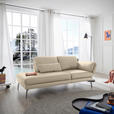RÉCAMIERE in Echtleder Creme  - Chromfarben/Creme, Design, Leder/Metall (209/85-109/95-16cm) - Dieter Knoll