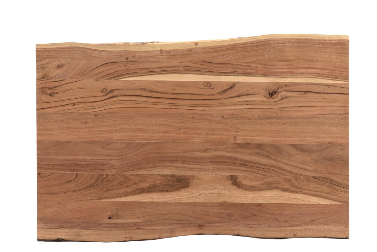 BARTISCH Akazie Hartholz rechteckig Schwarz, Akaziefarben  - Schwarz/Akaziefarben, Design, Holz/Metall (120/80/105cm) - Linea Natura