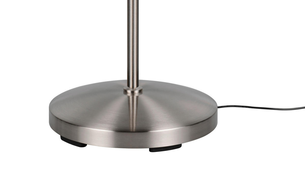 LED-STEHLEUCHTE - Weiss/Nickelfarben, Basics, Kunststoff/Metall (22/130,5cm)