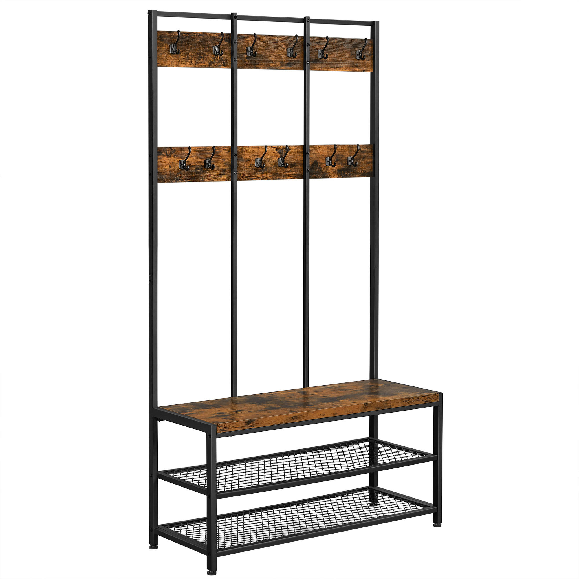 PREDSIEŇOVÝ NÁBYTOK, 100/184/40 cm - hnedá/čierna, Trend, kov/kompozitné drevo (100/184/40cm) - Boxxx