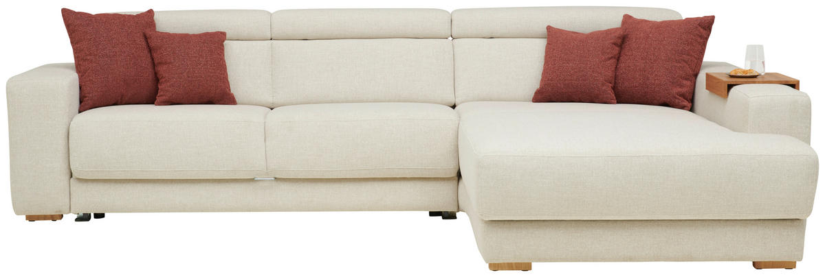 ECKSOFA Naturfarben Chenille  - Eichefarben/Naturfarben, Design, Textil (316/206cm) - Sedda