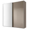 SCHWEBETÜRENSCHRANK 188/222/68 cm 2-türig Sandfarben  - Sandfarben/Chromfarben, Basics, Glas/Holzwerkstoff (188/222/68cm) - Moderano