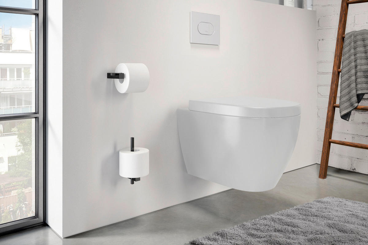 TOILETTENPAPIERHALTER - Schwarz, Basics, Metall (16,5/2,6/10cm) - Zack