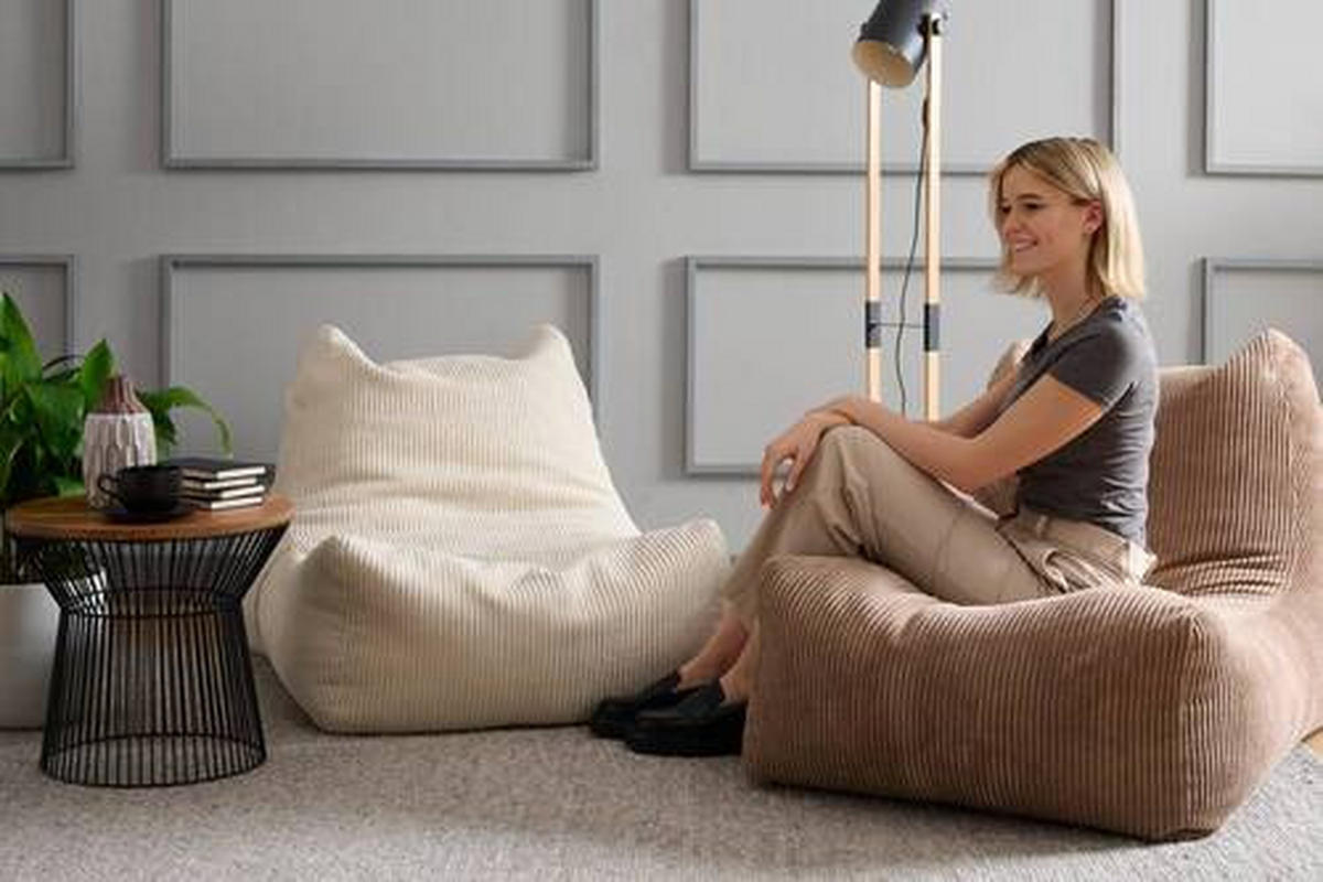 SITZSACK 240 l  - Beige, Trend, Textil (83/70/120cm) - Max Winzer