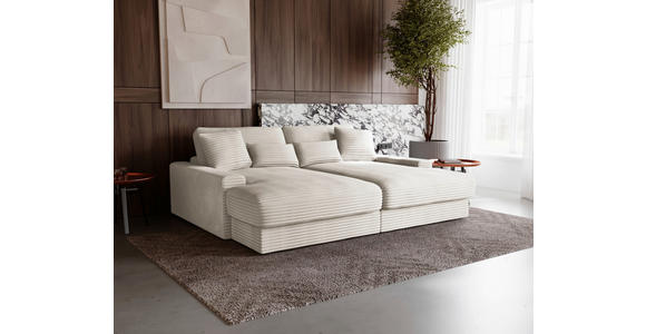 BIGSOFA in Cord Naturfarben  - Schwarz/Naturfarben, MODERN, Kunststoff/Textil (230/85/190cm) - Carryhome