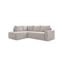 ECKSOFA in Beige  - Weiss/Beige, Design, Kunststoff/Textil (194/246cm) - MID.YOU