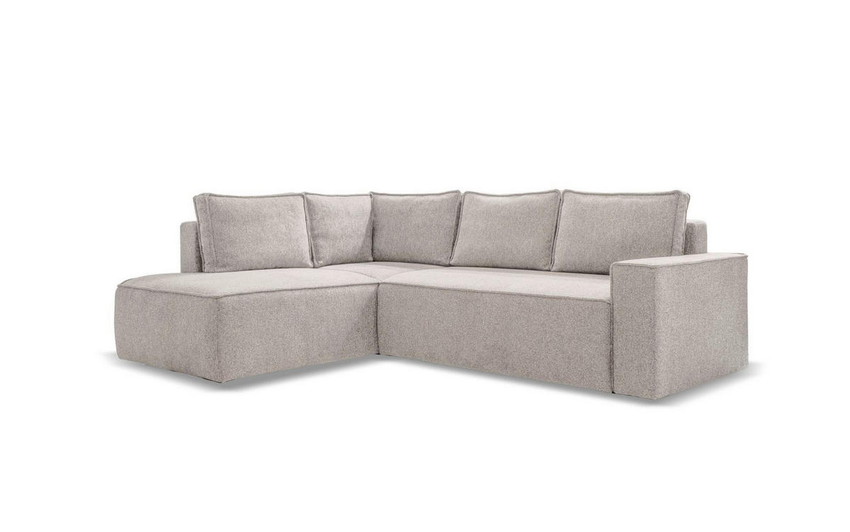 ECKSOFA in Beige  - Weiss/Beige, Design, Kunststoff/Textil (194/246cm) - MID.YOU