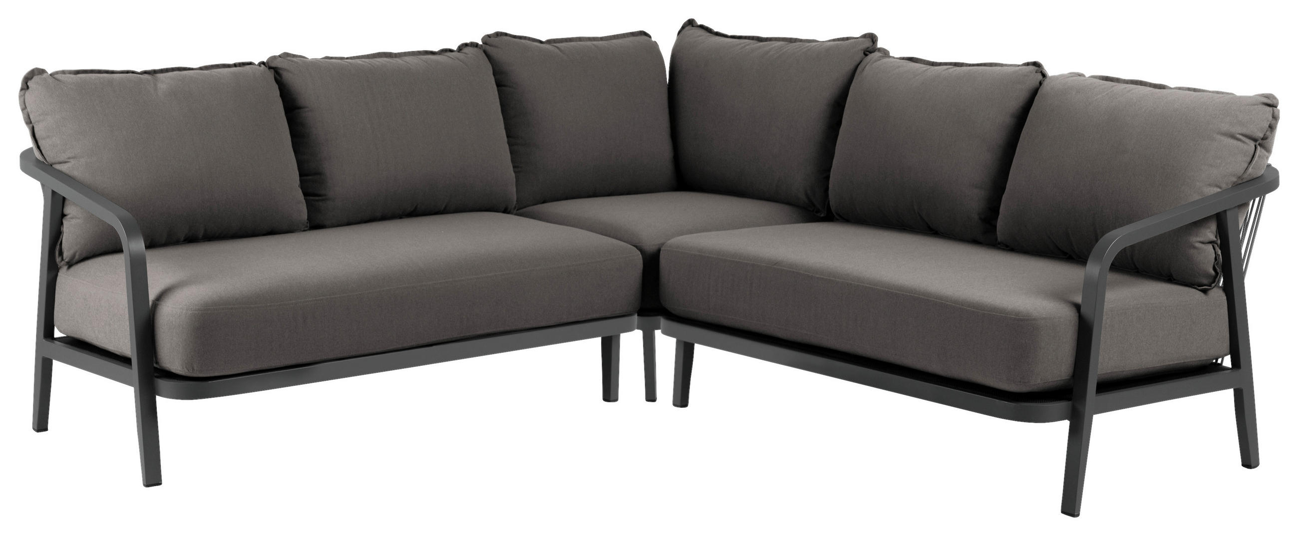 LOUNGEGARNITUR  - Anthrazit, Basics, Textil/Metall (224/88/224cm) - Tierra Outdoor