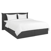 BOXSPRINGBETT 180/200 cm,  in Anthrazit, Matratze, gepolstertes Kopfteil, Topper, H3 + H3 = fest  - Anthrazit/Schwarz, Trend, Textil (180/200cm) - Chameo