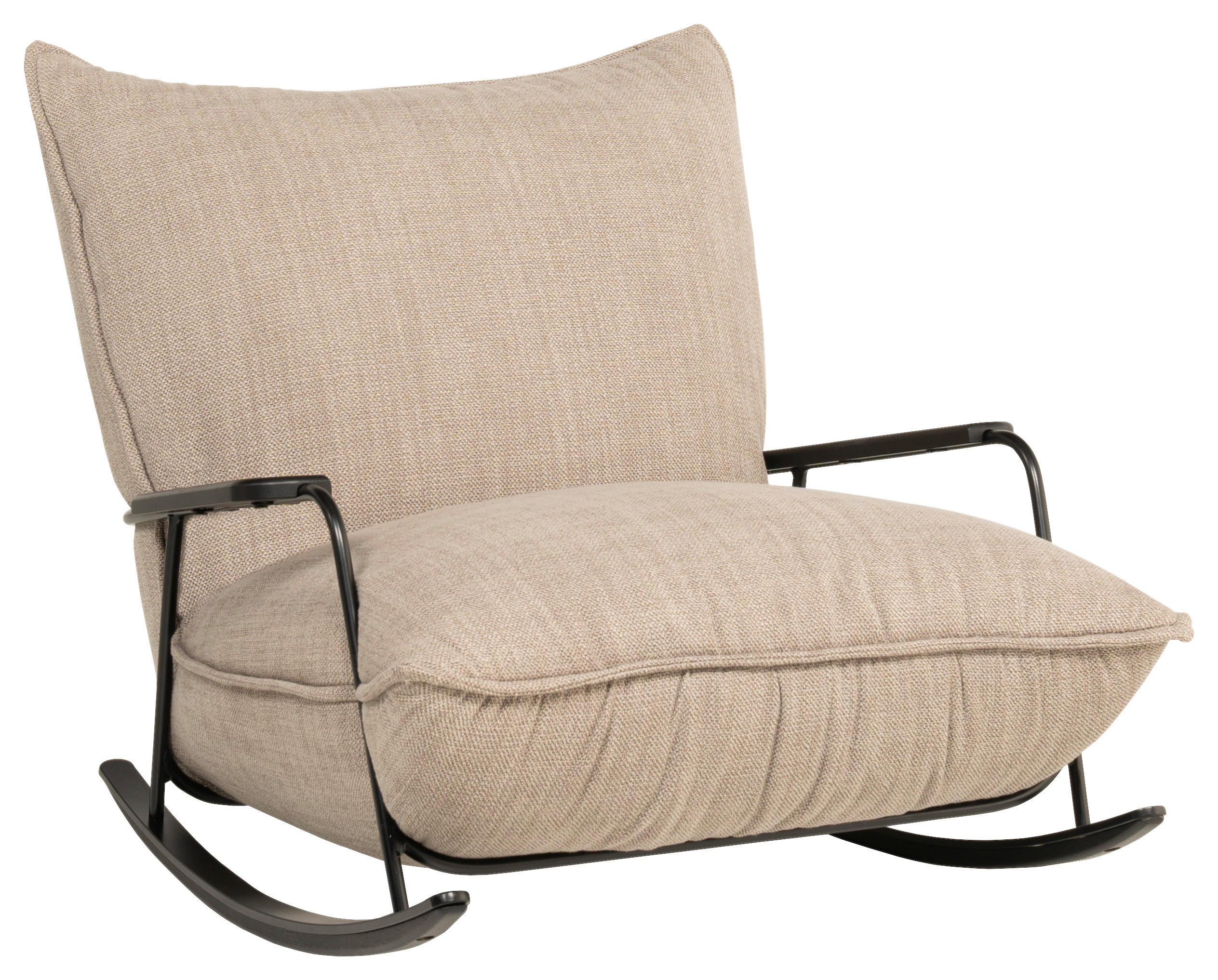 SCHAUKELSESSEL in Flachgewebe Taupe  - Eiche dunkel/Taupe, MODERN, Holz/Textil (86/82/110cm) - Designwerk