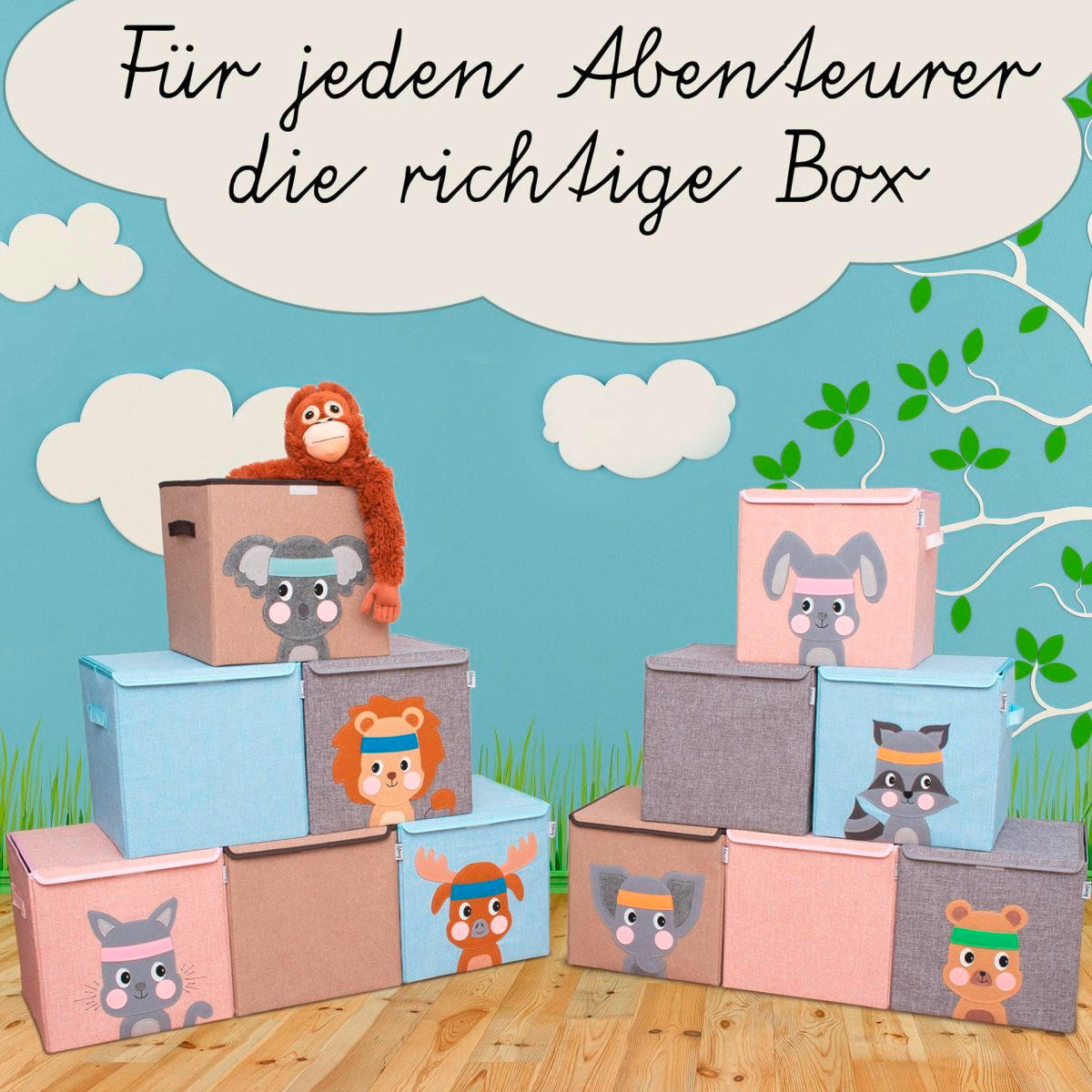 REGALKORB  - Beige/Grau, Basics, Kunststoff/Textil (33/33/33cm) - Lifeney