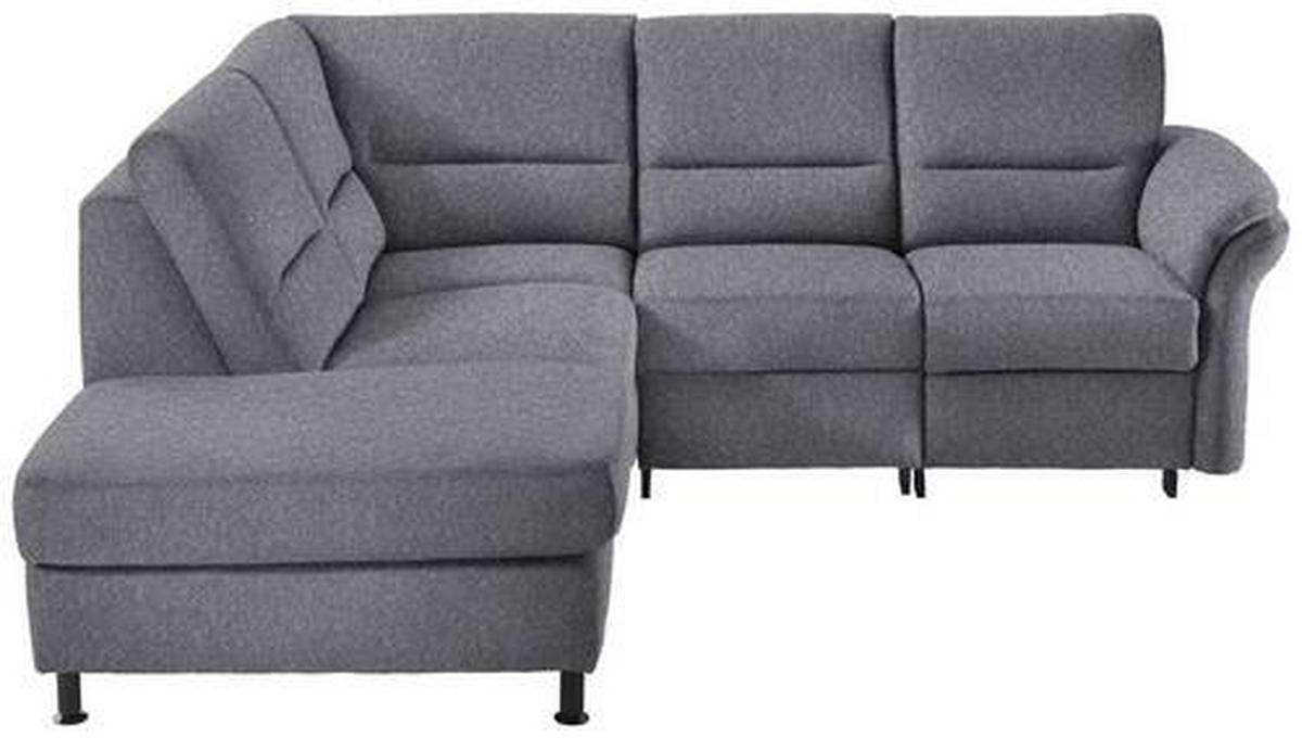 ECKSOFA in Flachgewebe Blau  - Blau/Schwarz, Modern, Textil/Metall (203/227cm) - Beldomo System