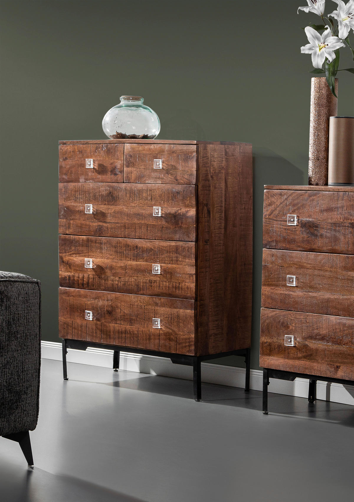 HIGHBOARD Kumasi  in 90/120/42 cm  - Transparent/Dunkelbraun, Design, Holz/Kunststoff (90/120/42cm)