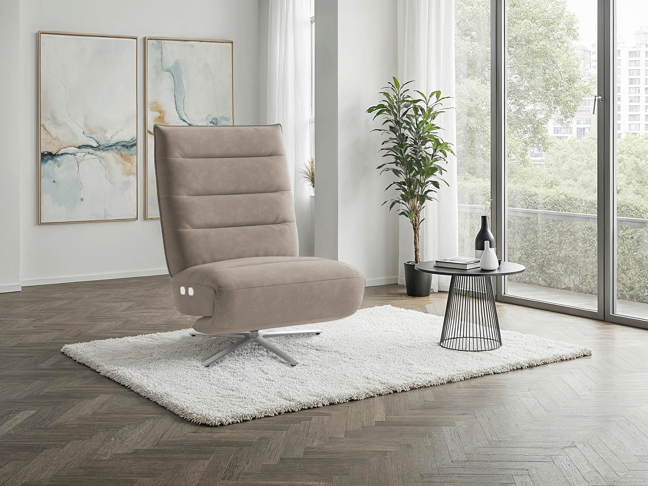 Sit & More RELAXAČNÍ KŘESLO, textil, šedohnědá