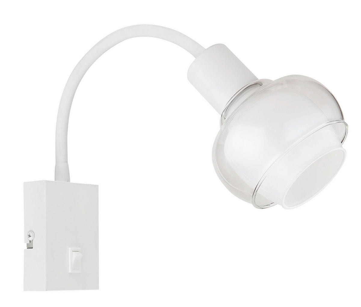 WANDLEUCHTE - Klar/Weiss, Design, Glas/Kunststoff (10,5/35,5/46,5cm) - Globo