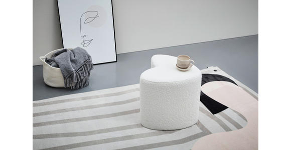 HOCKER Vliesstoff, Bouclé Weiß - Weiß, Trend, Textil (41/44/41cm) - Xora