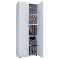 SKOSKÅP  i 70/182/37 cm  - vit/silver, Klassisk, trämaterial/plast (70/182/37cm) - MID.YOU