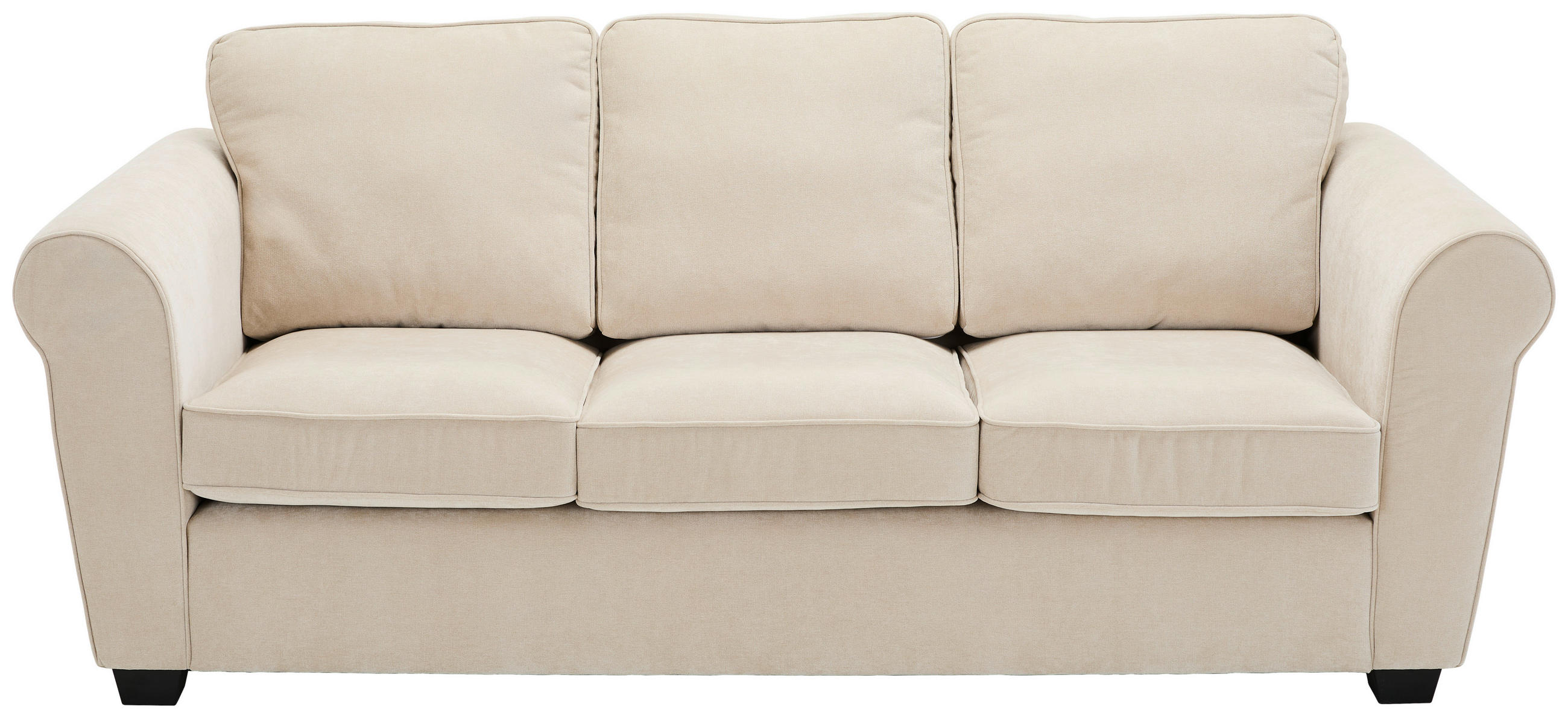 3-SITZER-SOFA Chenille Beige  - Beige/Schwarz, KONVENTIONELL, Kunststoff/Textil (226/88/86cm) - Carryhome