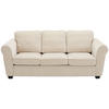 3-SITZER-SOFA Chenille Beige  - Beige/Schwarz, KONVENTIONELL, Kunststoff/Textil (226/88/86cm) - Carryhome