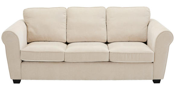 3-SITZER-SOFA  in Chenille Beige  - Beige/Schwarz, KONVENTIONELL, Kunststoff/Textil (226/88/86cm) - Carryhome