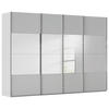 SCHWEBETÜRENSCHRANK 316/223/68 cm 4-türig Seidengrau  - Chromfarben/Seidengrau, Design, Holzwerkstoff/Metall (316/223/68cm) - Novel