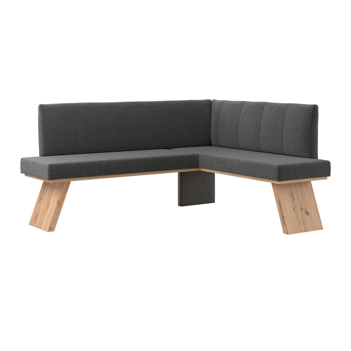 ECKBANK 185/150 cm Webstoff Schwarz   - Eichefarben/Schwarz, KONVENTIONELL, Textil (185/150cm)
