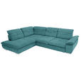 ECKSOFA  in Chenille Türkis, Petrol  242/313 cm  - Türkis/Chromfarben, Design, Textil (242/313cm) - Xora