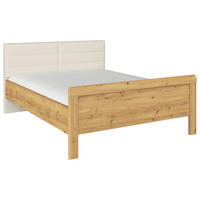 KREVET   180/200 cm   boje hrasta, boje šampanjca  - boje hrasta/boje šampanjca, Design, drvni materijal/tekstil (180/200cm) - Novel