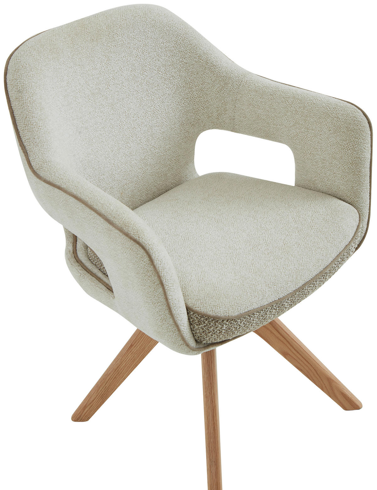 ARMLEHNSTUHL in Holz, Textil Eichefarben, Beige  - Eichefarben/Beige, Design, Holz/Textil (62/84/62cm) - Valnatura