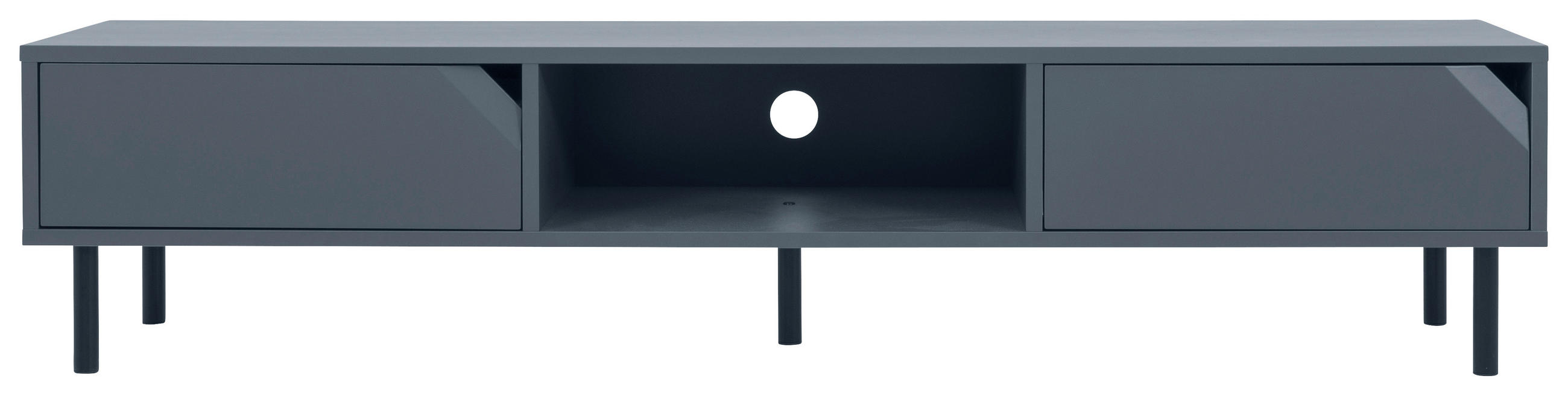 LOWBOARD  in 176,5/39/43 cm  - Schwarz/Dunkelblau, Design, Holzwerkstoff/Metall (176,5/39/43cm)