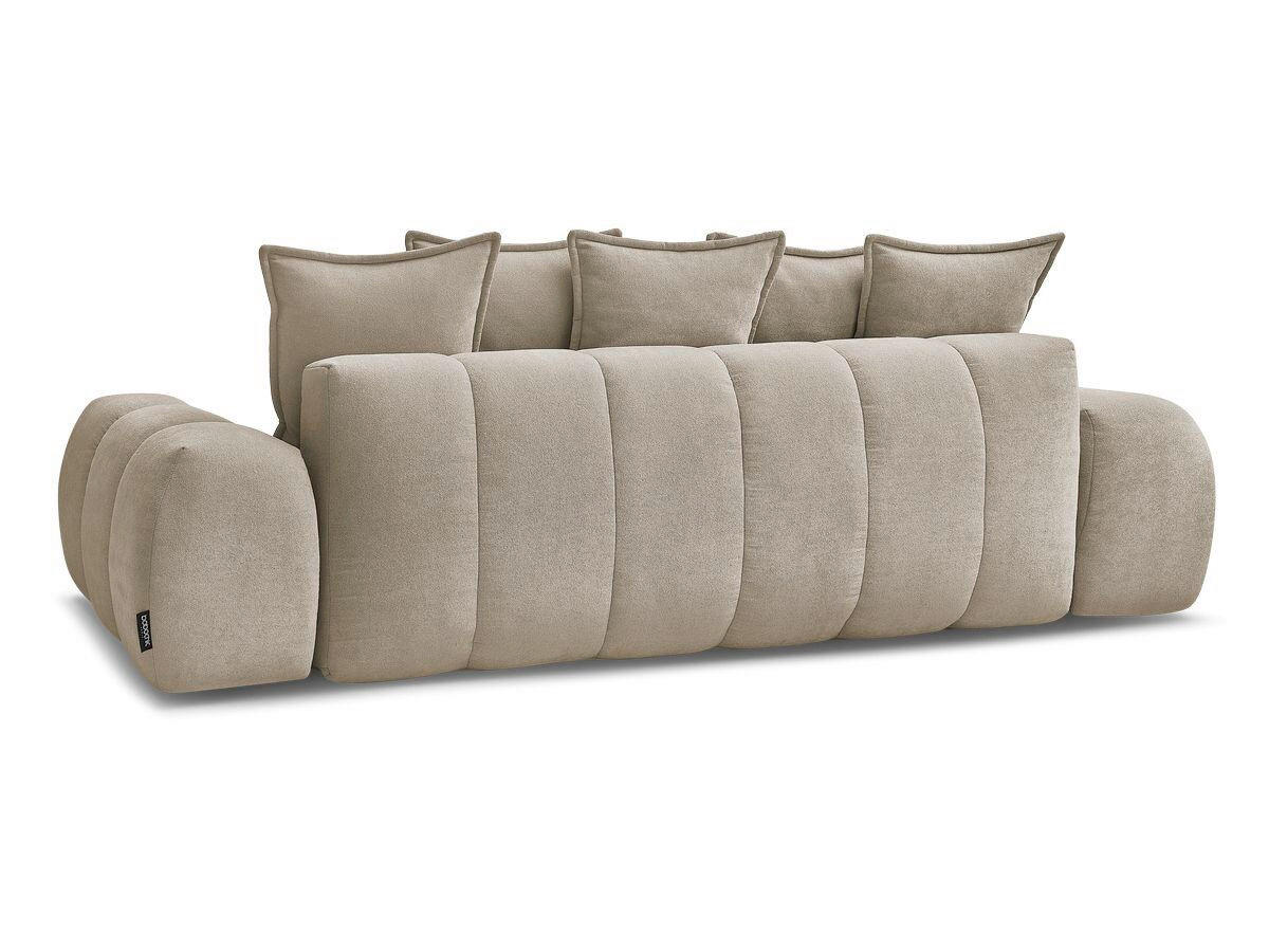 SCHLAFSOFA EVEREST  mit Rücken echt, Armteil links, Armteil rechts Struktur Taupe  - Taupe/Schwarz, MODERN, Kunststoff/Textil (278/115/90cm)